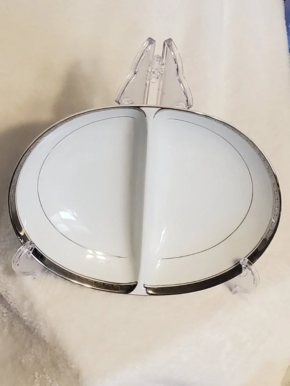 MIKASA Fine China ALTON 5299 -OVAL DIVIDED SERVING BOWL Japan EUC!